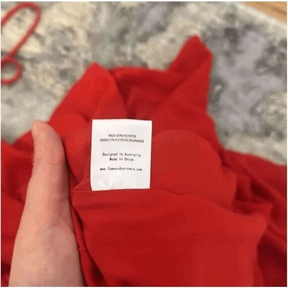 Fame and Partners Surreal Dreamer Red Deep V-Neck Maxi Dresses - Picture 7 of 7